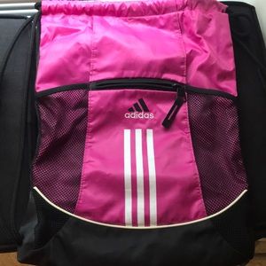 Pink Adidas drawstring bag